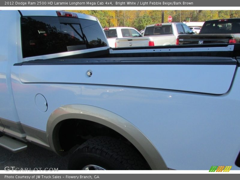 Bright White / Light Pebble Beige/Bark Brown 2012 Dodge Ram 2500 HD Laramie Longhorn Mega Cab 4x4