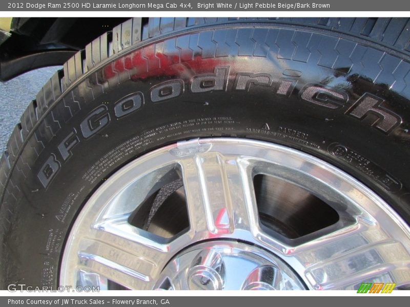 Bright White / Light Pebble Beige/Bark Brown 2012 Dodge Ram 2500 HD Laramie Longhorn Mega Cab 4x4