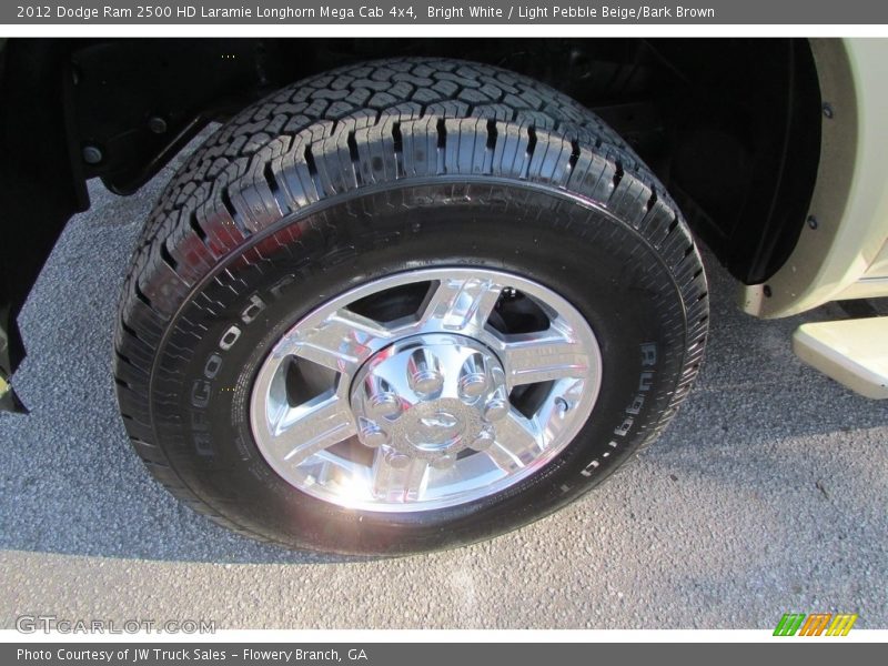 Bright White / Light Pebble Beige/Bark Brown 2012 Dodge Ram 2500 HD Laramie Longhorn Mega Cab 4x4