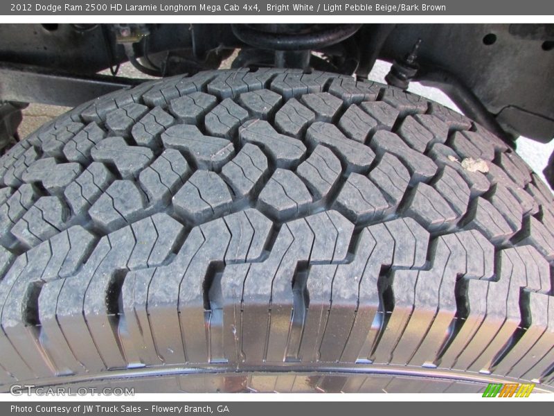 Bright White / Light Pebble Beige/Bark Brown 2012 Dodge Ram 2500 HD Laramie Longhorn Mega Cab 4x4