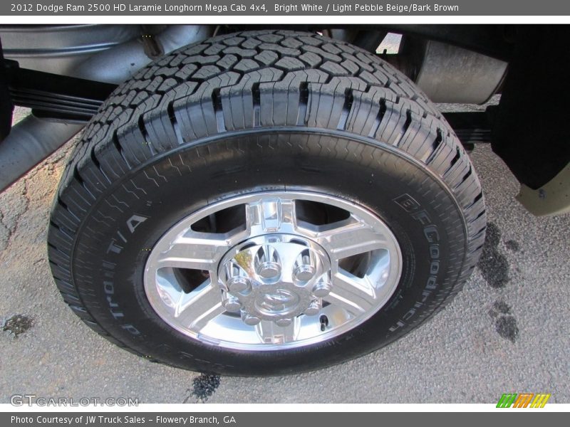 Bright White / Light Pebble Beige/Bark Brown 2012 Dodge Ram 2500 HD Laramie Longhorn Mega Cab 4x4