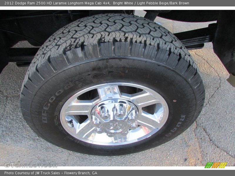 Bright White / Light Pebble Beige/Bark Brown 2012 Dodge Ram 2500 HD Laramie Longhorn Mega Cab 4x4