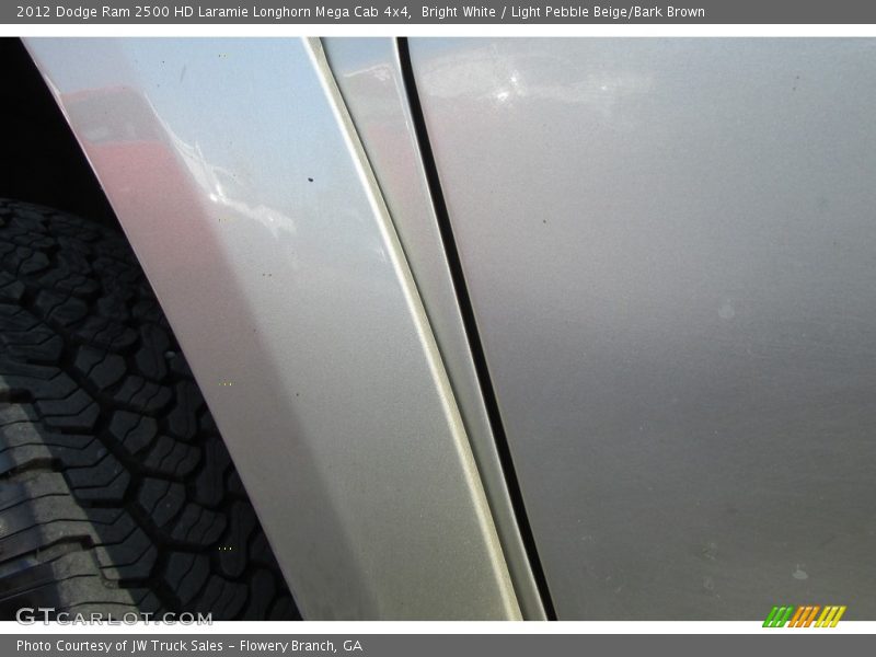 Bright White / Light Pebble Beige/Bark Brown 2012 Dodge Ram 2500 HD Laramie Longhorn Mega Cab 4x4
