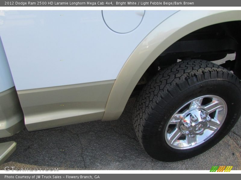 Bright White / Light Pebble Beige/Bark Brown 2012 Dodge Ram 2500 HD Laramie Longhorn Mega Cab 4x4