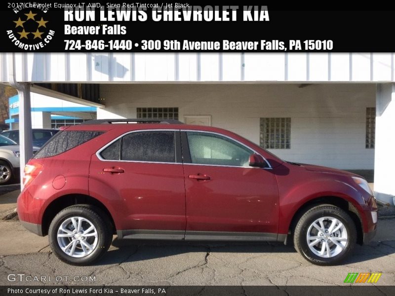 Siren Red Tintcoat / Jet Black 2017 Chevrolet Equinox LT AWD