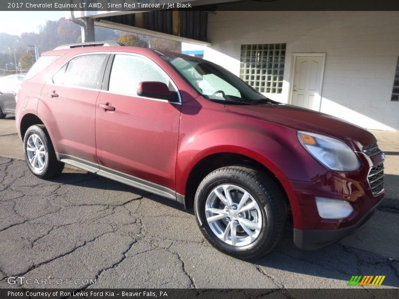 Siren Red Tintcoat / Jet Black 2017 Chevrolet Equinox LT AWD