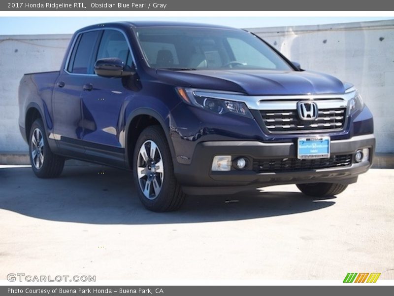 Obsidian Blue Pearl / Gray 2017 Honda Ridgeline RTL