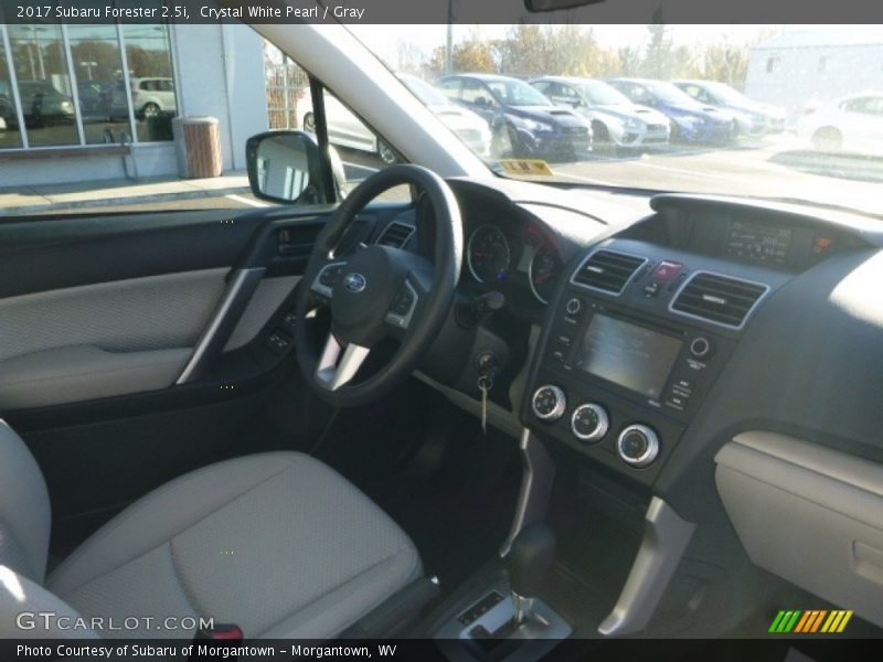 Crystal White Pearl / Gray 2017 Subaru Forester 2.5i