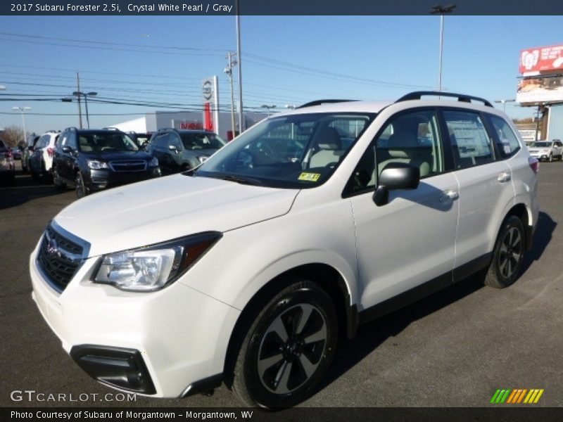 Crystal White Pearl / Gray 2017 Subaru Forester 2.5i