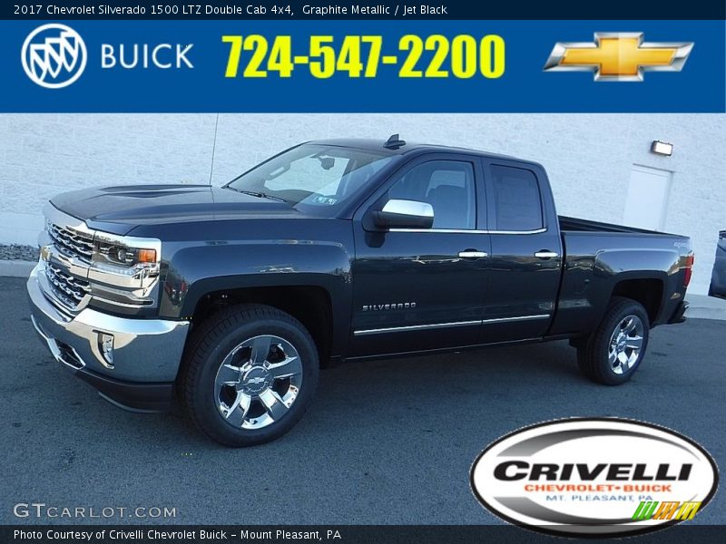 Graphite Metallic / Jet Black 2017 Chevrolet Silverado 1500 LTZ Double Cab 4x4