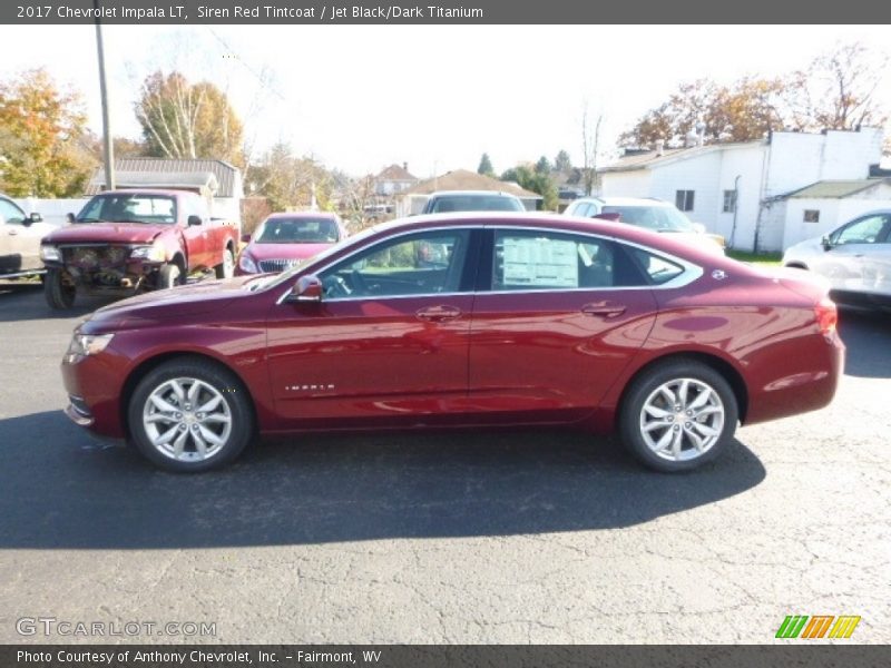 Siren Red Tintcoat / Jet Black/Dark Titanium 2017 Chevrolet Impala LT