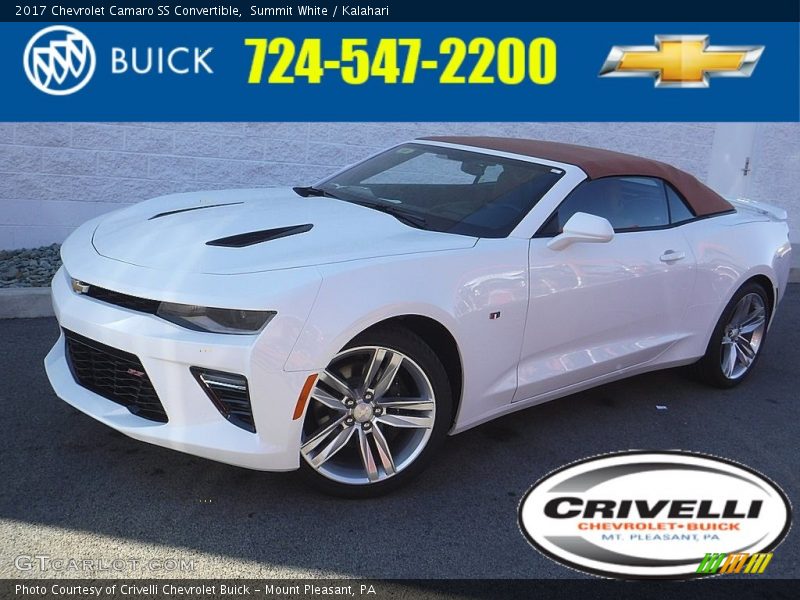 Summit White / Kalahari 2017 Chevrolet Camaro SS Convertible