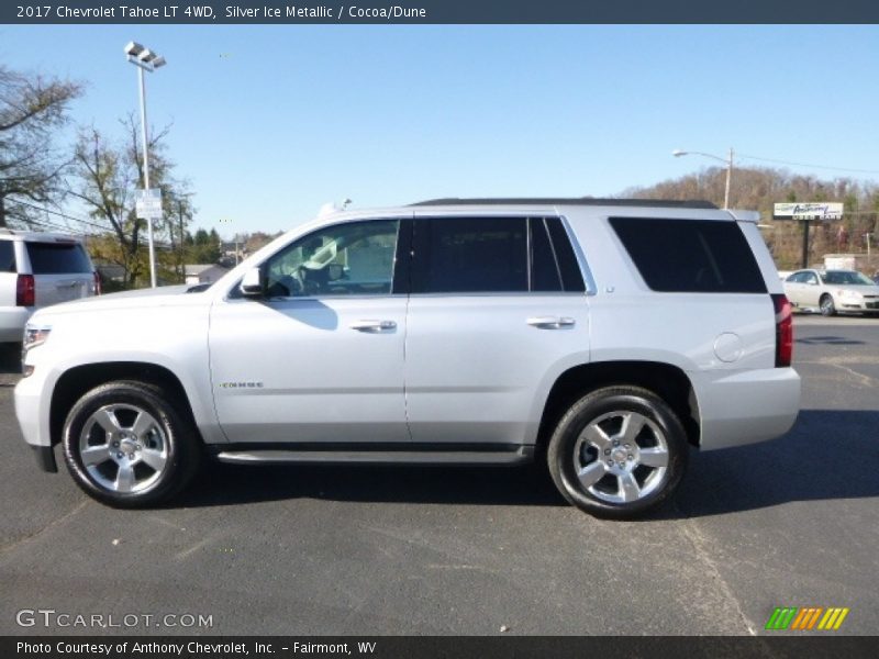Silver Ice Metallic / Cocoa/Dune 2017 Chevrolet Tahoe LT 4WD