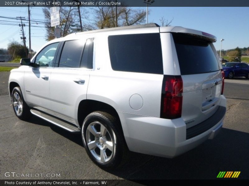 Silver Ice Metallic / Cocoa/Dune 2017 Chevrolet Tahoe LT 4WD