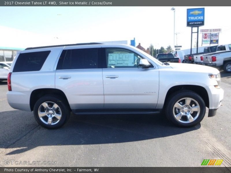 Silver Ice Metallic / Cocoa/Dune 2017 Chevrolet Tahoe LT 4WD
