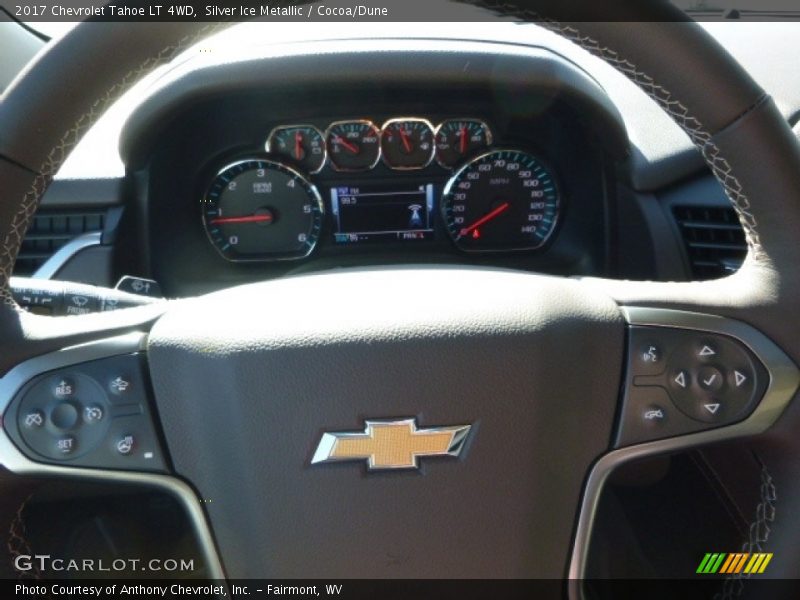 Silver Ice Metallic / Cocoa/Dune 2017 Chevrolet Tahoe LT 4WD