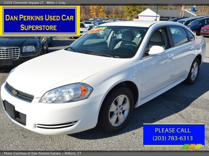 White / Gray 2009 Chevrolet Impala LT
