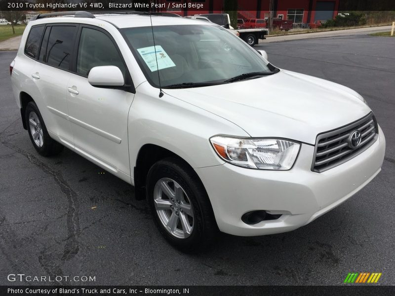 Blizzard White Pearl / Sand Beige 2010 Toyota Highlander V6 4WD