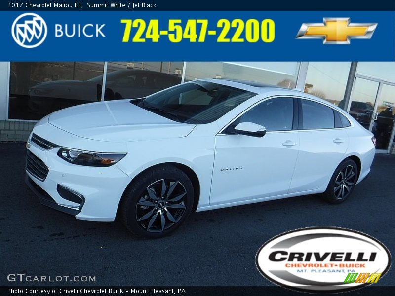 Summit White / Jet Black 2017 Chevrolet Malibu LT