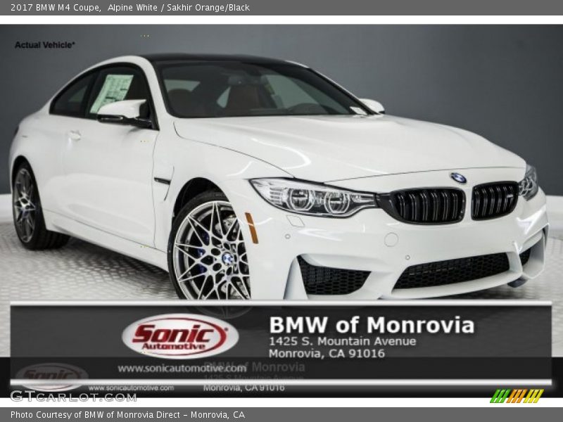 Alpine White / Sakhir Orange/Black 2017 BMW M4 Coupe