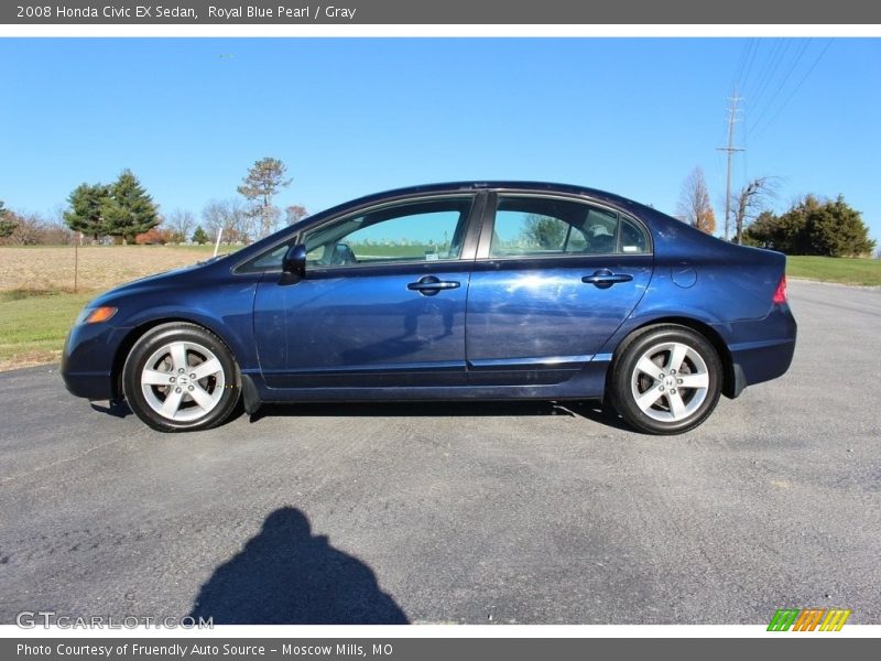 Royal Blue Pearl / Gray 2008 Honda Civic EX Sedan