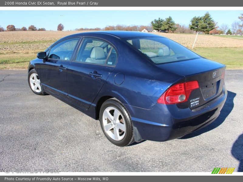 Royal Blue Pearl / Gray 2008 Honda Civic EX Sedan