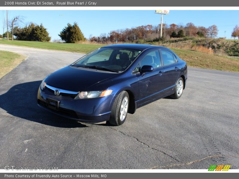 Royal Blue Pearl / Gray 2008 Honda Civic EX Sedan