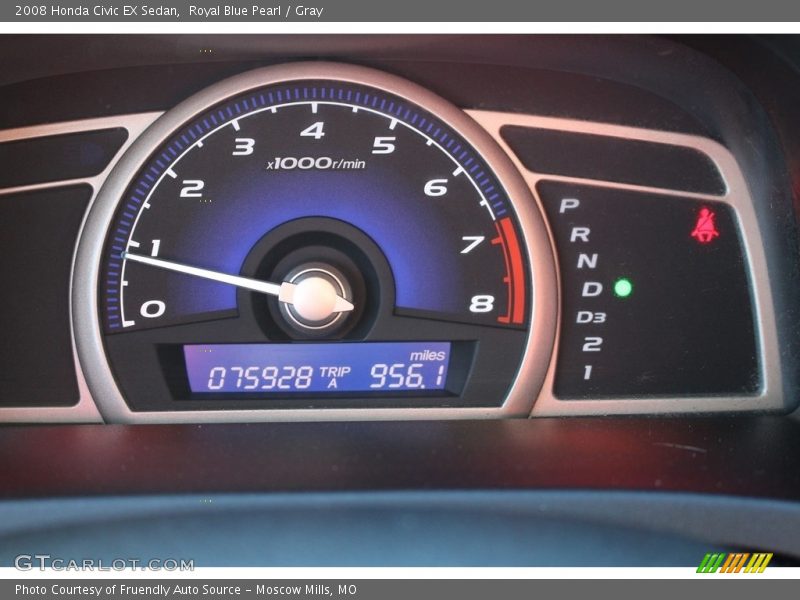 Royal Blue Pearl / Gray 2008 Honda Civic EX Sedan