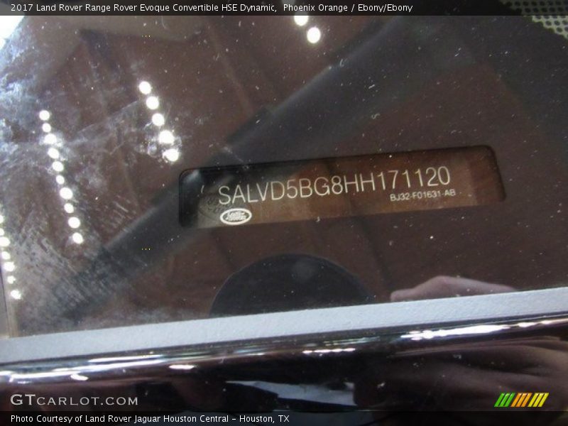 Phoenix Orange / Ebony/Ebony 2017 Land Rover Range Rover Evoque Convertible HSE Dynamic