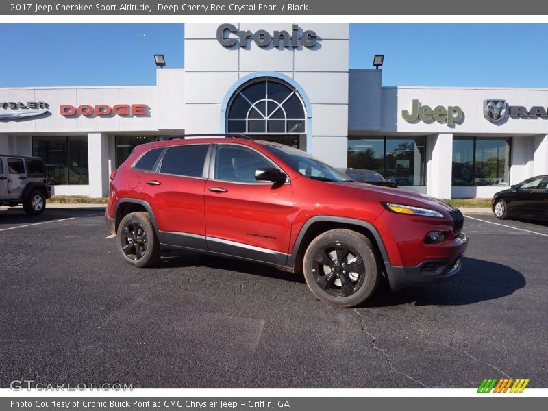 Deep Cherry Red Crystal Pearl / Black 2017 Jeep Cherokee Sport Altitude