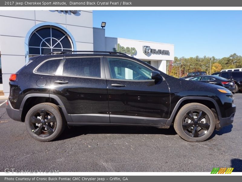 Diamond Black Crystal Pearl / Black 2017 Jeep Cherokee Sport Altitude