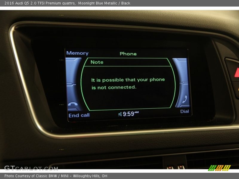 Moonlight Blue Metallic / Black 2016 Audi Q5 2.0 TFSI Premium quattro