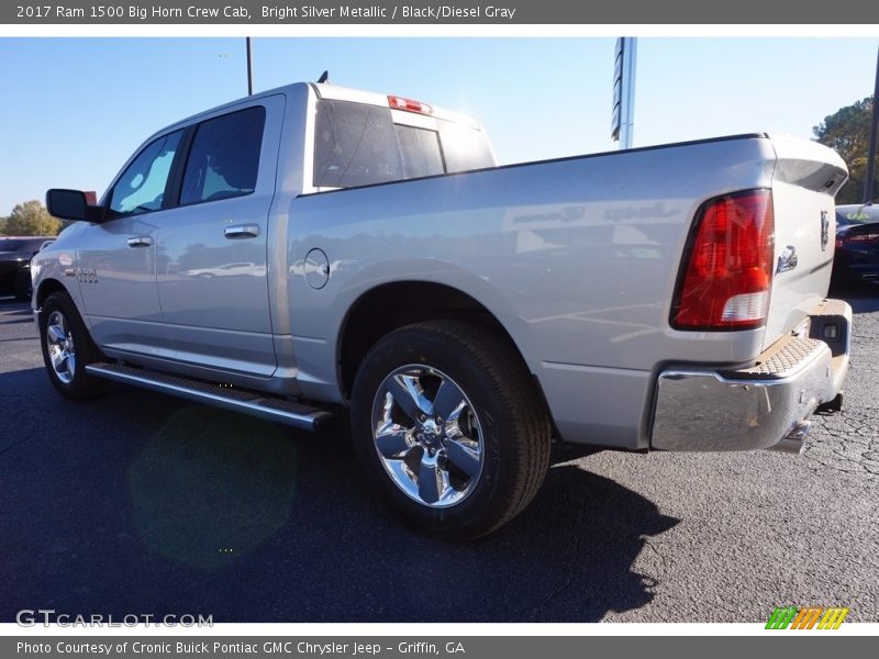 Bright Silver Metallic / Black/Diesel Gray 2017 Ram 1500 Big Horn Crew Cab