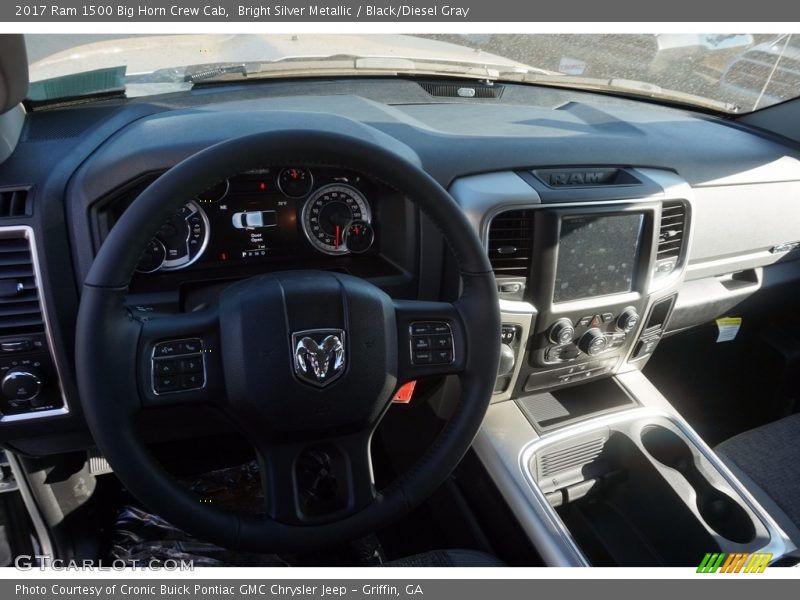 Bright Silver Metallic / Black/Diesel Gray 2017 Ram 1500 Big Horn Crew Cab