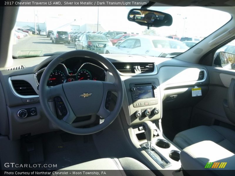 Silver Ice Metallic / Dark Titanium/Light Titanium 2017 Chevrolet Traverse LS AWD