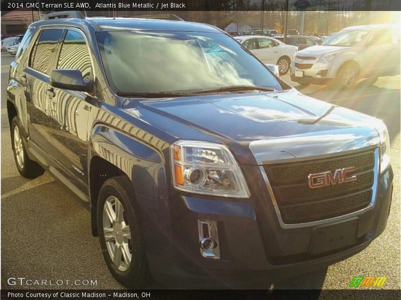 Atlantis Blue Metallic / Jet Black 2014 GMC Terrain SLE AWD