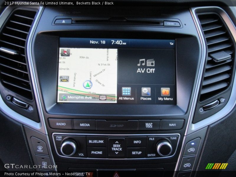 Navigation of 2017 Santa Fe Limited Ultimate
