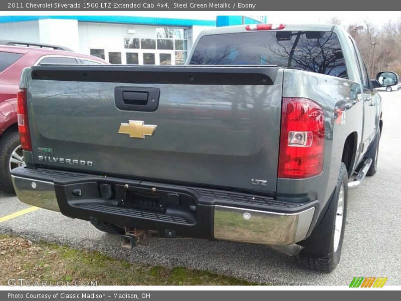 Steel Green Metallic / Ebony 2011 Chevrolet Silverado 1500 LTZ Extended Cab 4x4