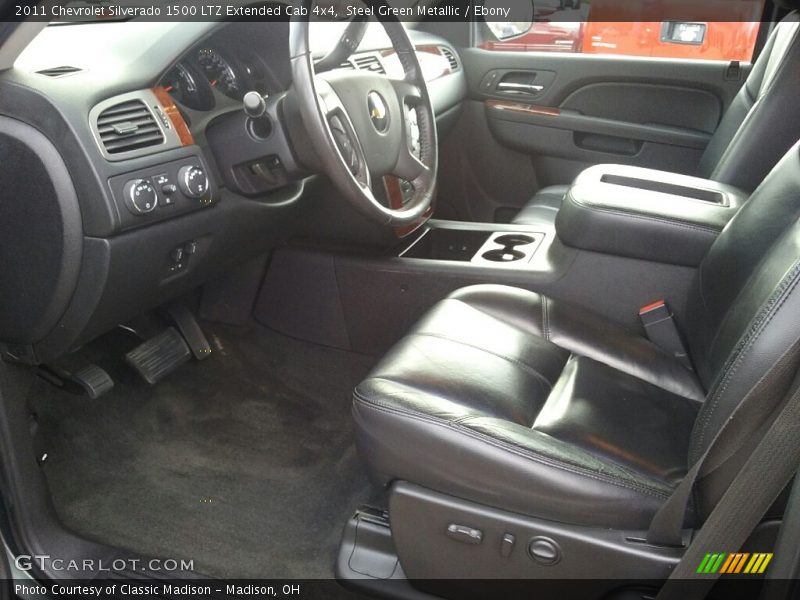 Steel Green Metallic / Ebony 2011 Chevrolet Silverado 1500 LTZ Extended Cab 4x4