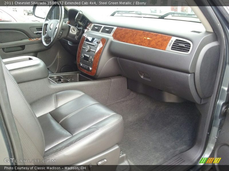 Steel Green Metallic / Ebony 2011 Chevrolet Silverado 1500 LTZ Extended Cab 4x4