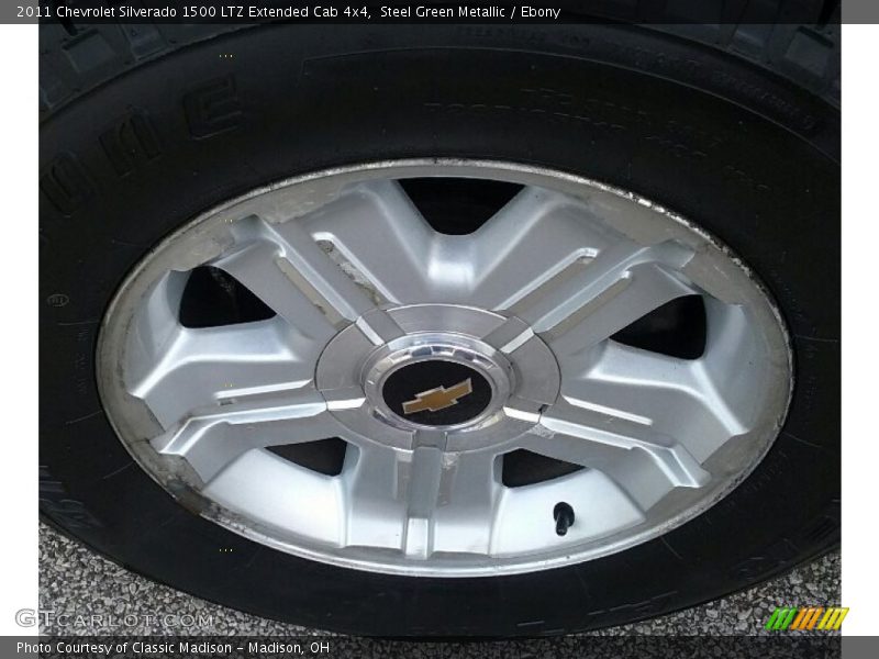 Steel Green Metallic / Ebony 2011 Chevrolet Silverado 1500 LTZ Extended Cab 4x4