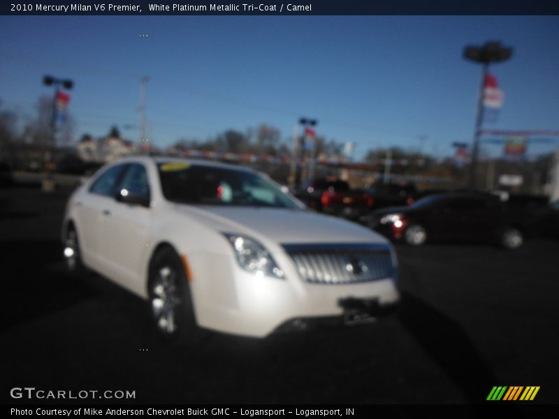 White Platinum Metallic Tri-Coat / Camel 2010 Mercury Milan V6 Premier