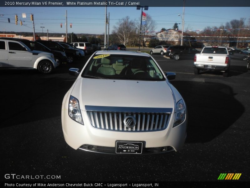 White Platinum Metallic Tri-Coat / Camel 2010 Mercury Milan V6 Premier