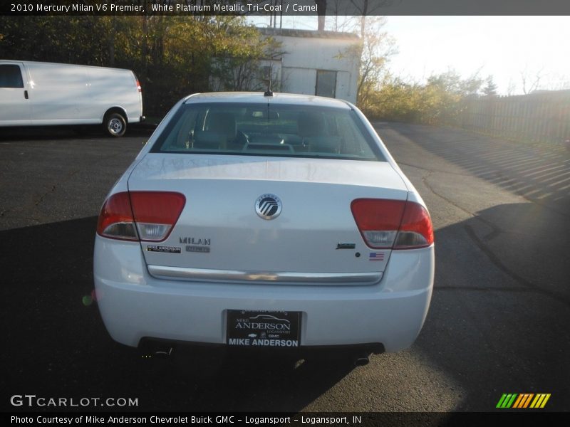 White Platinum Metallic Tri-Coat / Camel 2010 Mercury Milan V6 Premier