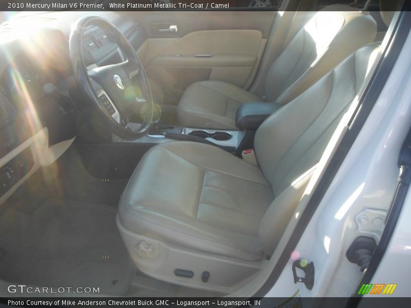 White Platinum Metallic Tri-Coat / Camel 2010 Mercury Milan V6 Premier