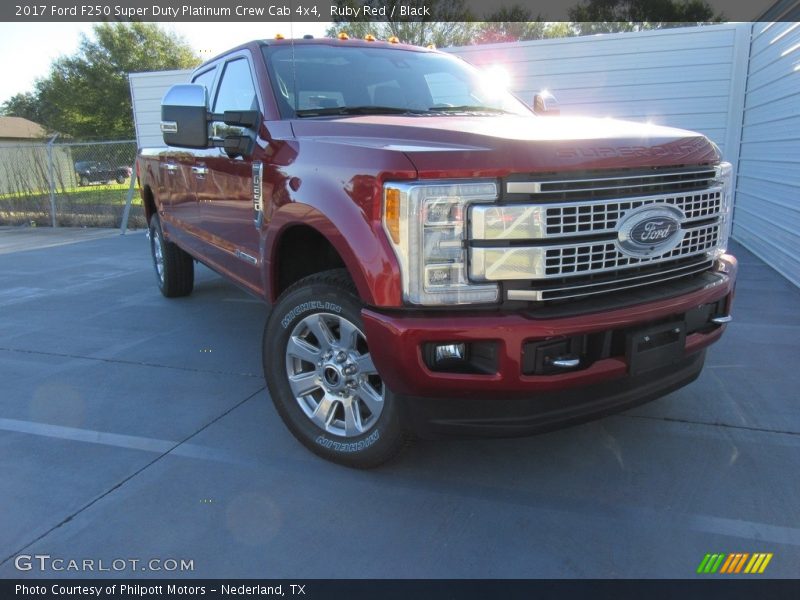 Ruby Red / Black 2017 Ford F250 Super Duty Platinum Crew Cab 4x4