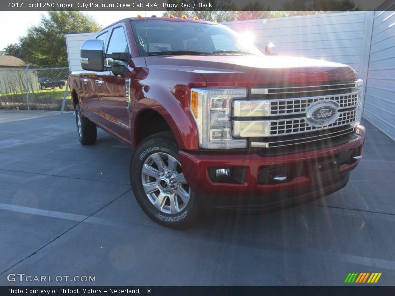 Ruby Red / Black 2017 Ford F250 Super Duty Platinum Crew Cab 4x4