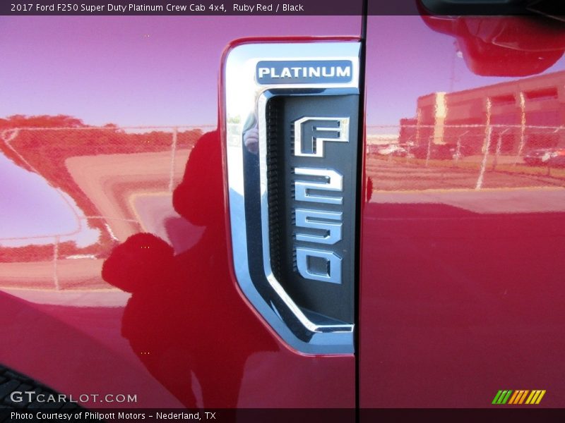 Ruby Red / Black 2017 Ford F250 Super Duty Platinum Crew Cab 4x4