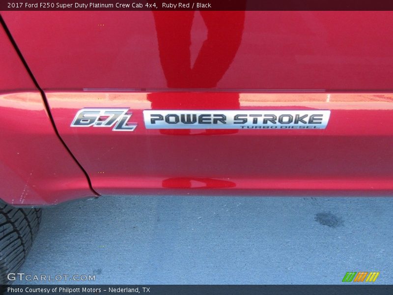 Ruby Red / Black 2017 Ford F250 Super Duty Platinum Crew Cab 4x4