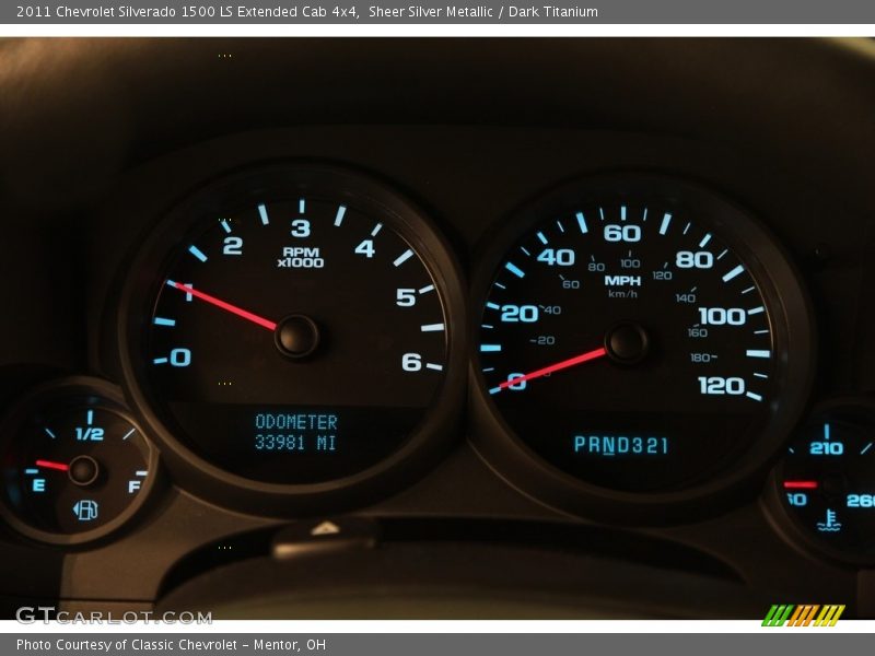 Sheer Silver Metallic / Dark Titanium 2011 Chevrolet Silverado 1500 LS Extended Cab 4x4